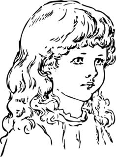 Little girl watching and listening vector illustration