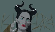 Woman on dark background vector clip art