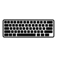 Vector drawing of keyboard without letter marks with frame