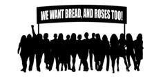 We want bread, and roses too logo vector drawing