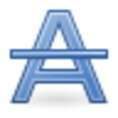 Blue letter A with strike through vector clip art
