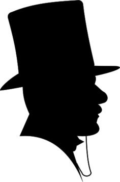 Silhouette vector clip art of man with top hat
