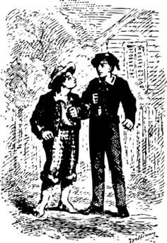 Tom Sawyer and Huck Finn vector illustration