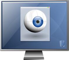 Flat screen monitor switched on vector clip art