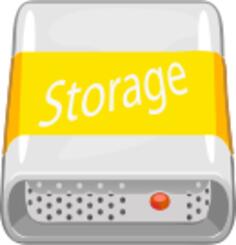 Vector image of orange colored PC storage unit