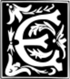 Vector drawing of decorative letter E