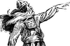 Vector graphics of viking pointing with finger