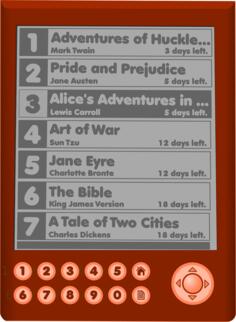 Vector clip art of e-book reader menu
