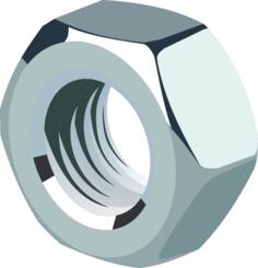 Vector image of high shine hex nut