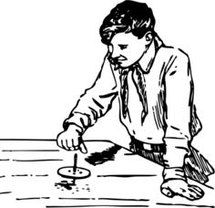 Boy spinning top vector image