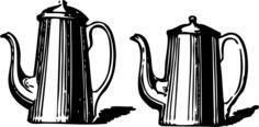 Vector illustration of two tea pots