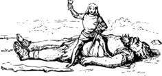 Vector image of a victorious knight