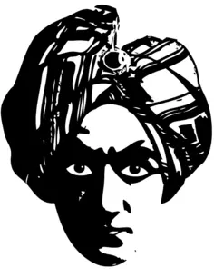 Vector illustration of spooky swami man