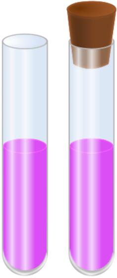 Vector graphics of two glass tubes with liquid