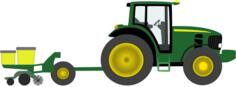 Farm tractor with planter vector graphics