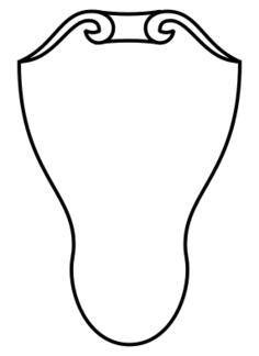 Contour vector image of a shield