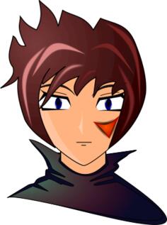 Vector image of anime boy character head