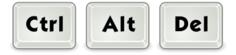 Ctrl+Alt+Delete key combination vector clip art