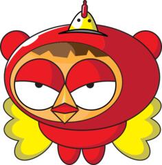 Cartoon superhero chicken vector illustration