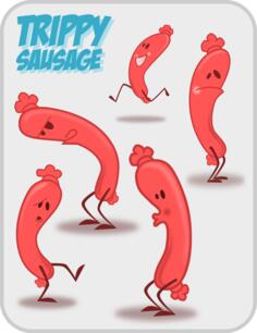 Vector image of trippy sausage