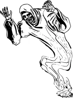 Vector image of death with a coat