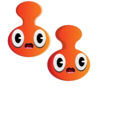 Orange characters with surprised expressions vector illustration