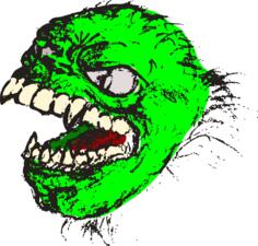 Vector graphics of green horror beast