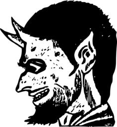 Vector illustration of demon head with spiky ears