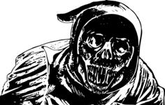 Vector image of creepy animal like face
