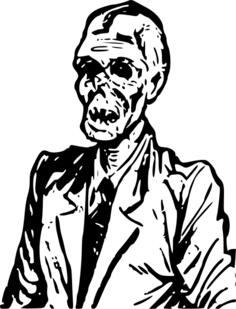 Vector illustration of monster guy in suit