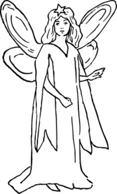 Angel lady in black and white vector image