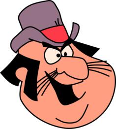 Vector drawing of older chunky face cartoon character