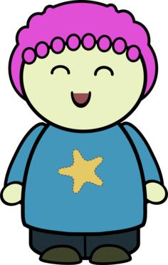 Chubby girl character happy vector image