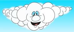 Smiling cloud vector drawing
