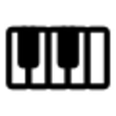 Vector clip art of monochrome piano pictogram