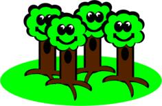 Happy trees smiling vector drawing