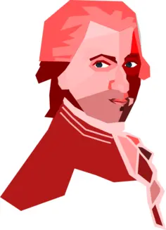 Portrait of Mozart vector drawing