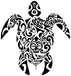 Tribal turtle vector drawing