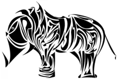 Vector illustration of tribal elephant