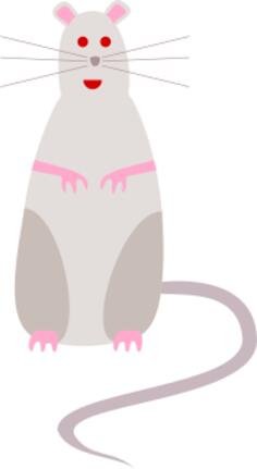Vector graphics of red-eyed cartoon rat
