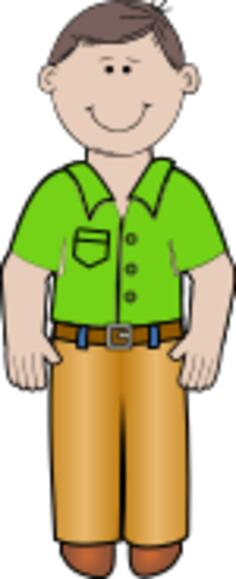 Vector illustration of daddy in green shirt