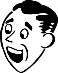 Vector drawing of surprised man's head