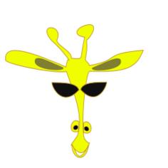 Vector illustration of colored giraffe cartoon face