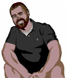 Smiling guy vector drawing
