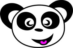 Vector drawing of happy panda face