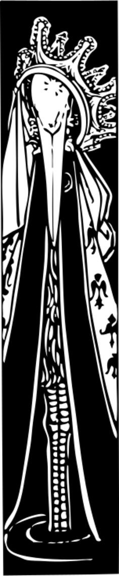 Vector graphics of stork in crown