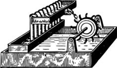 Vector illustration of water mill machine