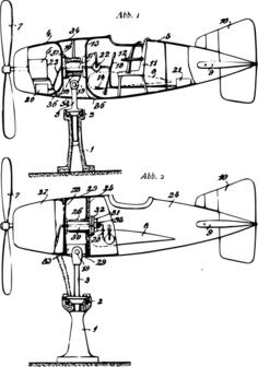 Vector illustration of classic plane on a stand