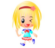 Vector clip art of girl with long blond hair