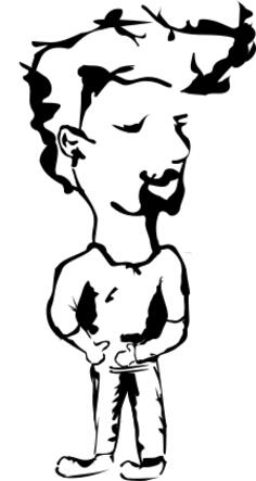 Vector clip art of man with spiky hair